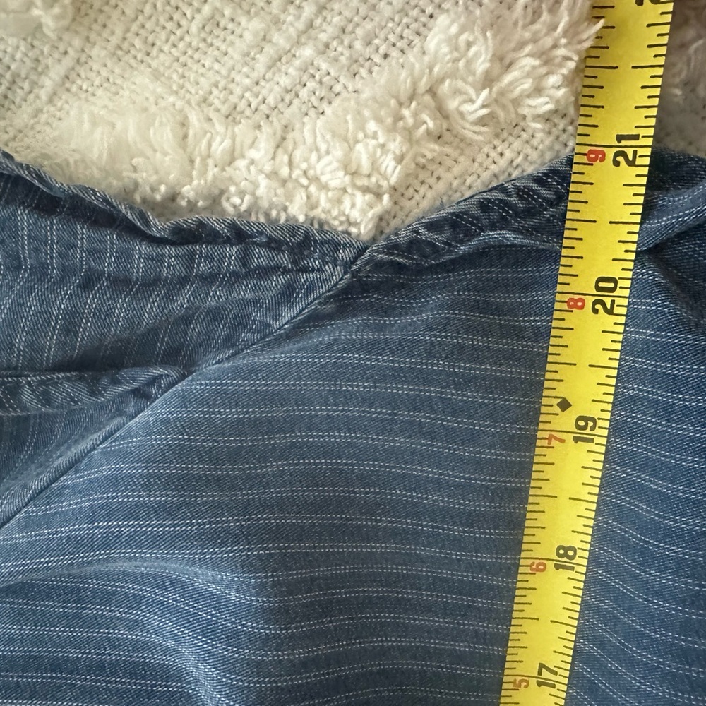 Liverpool Navy Blue Pinstripe Peasant Top - Picture 4 of 7